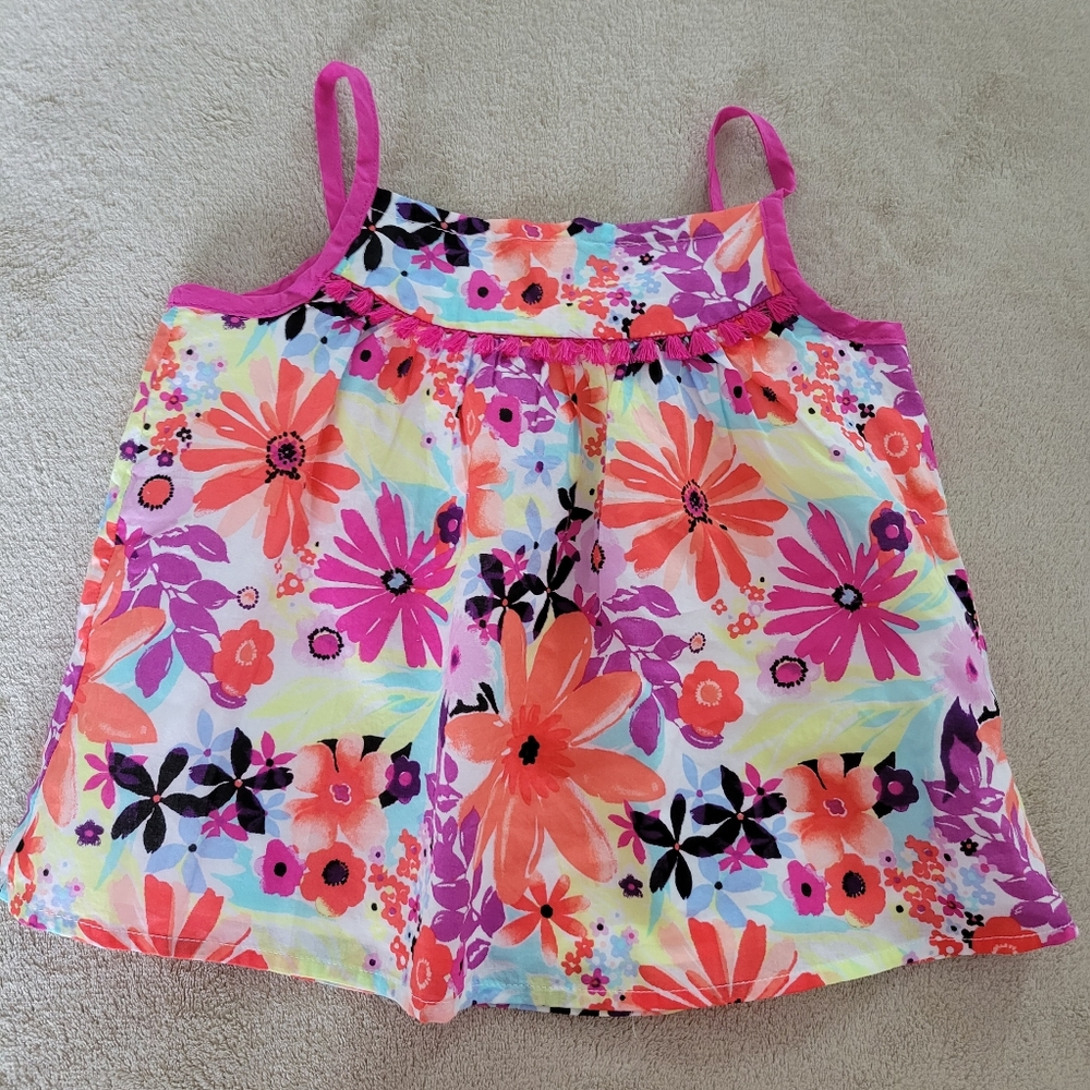 Gymboree Island Girl floral tassel tank
